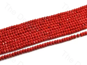 4 mm Bright Red Rondelle Jade Quartz Stones