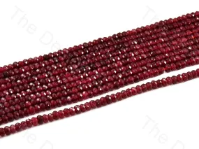 4 mm Maroon Rondelle Jade Quartz Stones