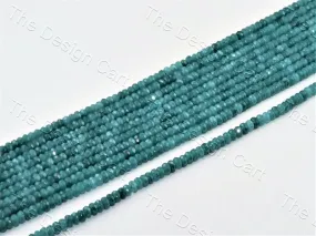 4 mm Sea Green Rondelle Jade Quartz Stones