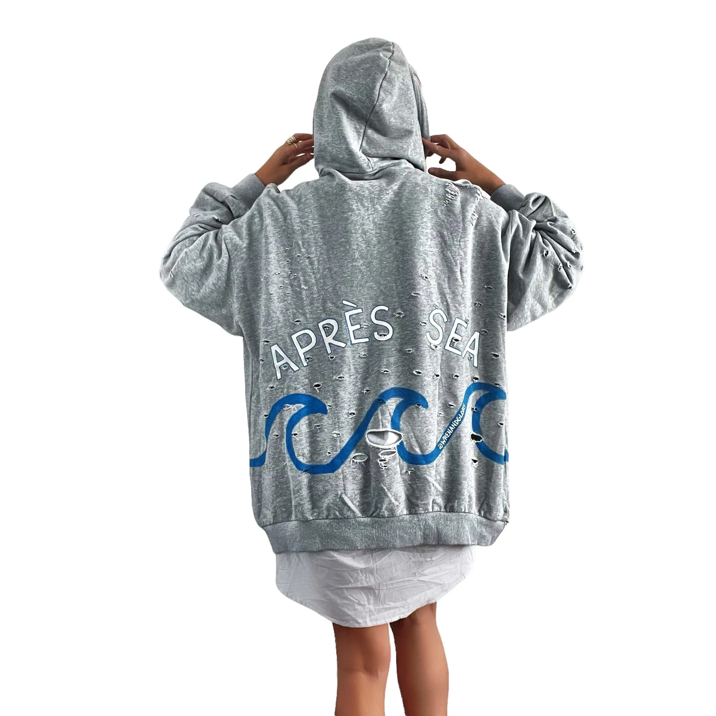 'Apres Sea' Painted Hoodie