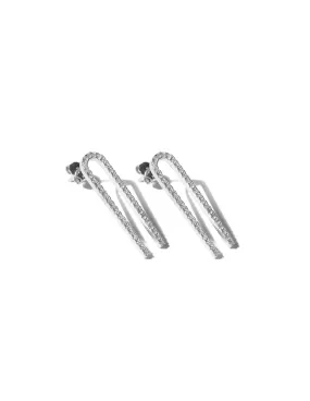 Blake Crystal Earrings <br> Silver