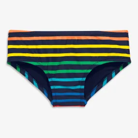 Clearance swim bikini bottom in double rainbow stripe