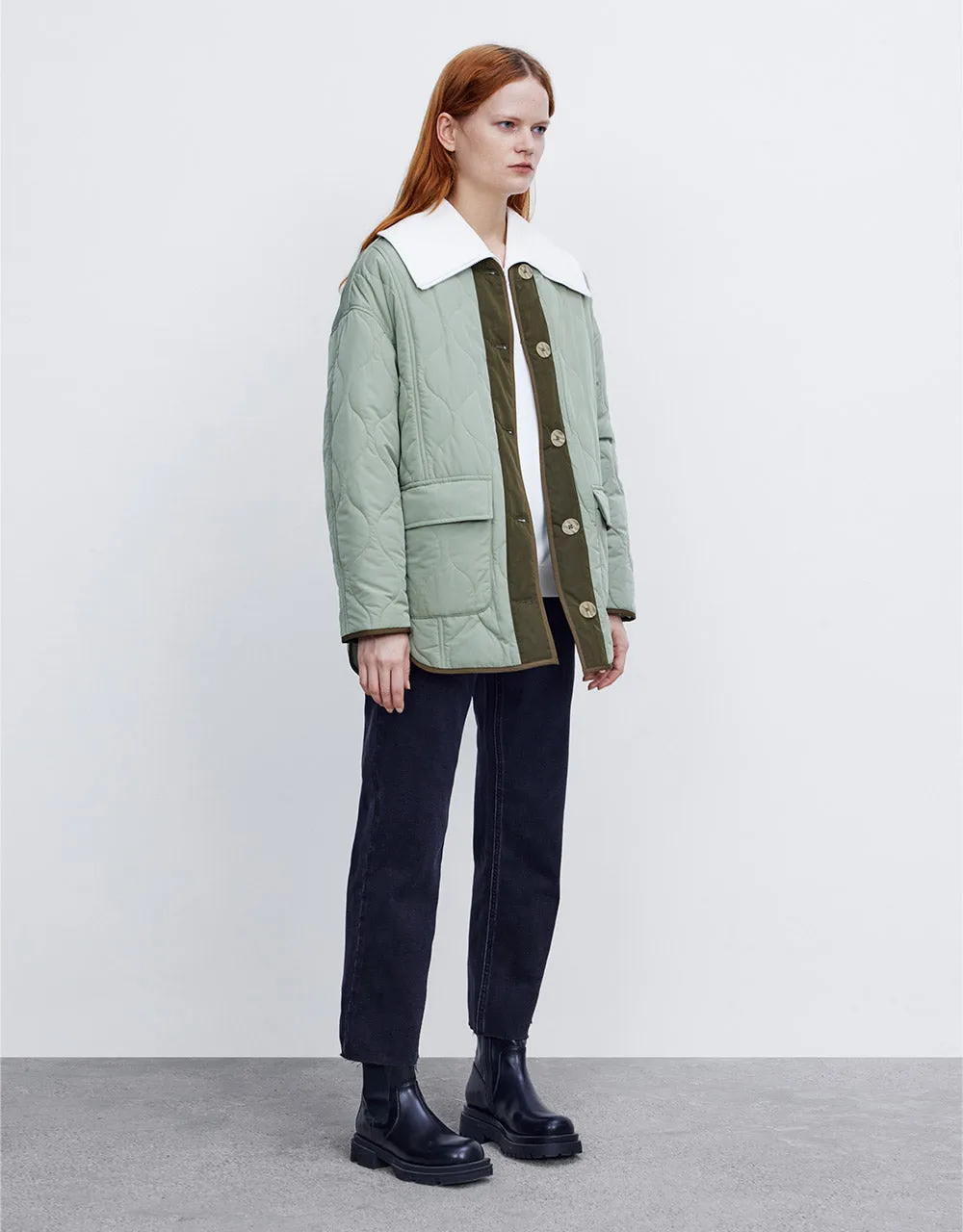 Combination Quilted Puffer Jacket