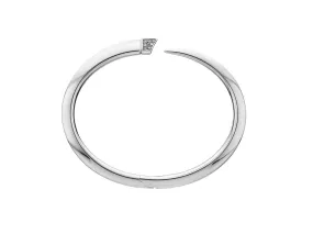 Silver Diamond Tusk Bangle